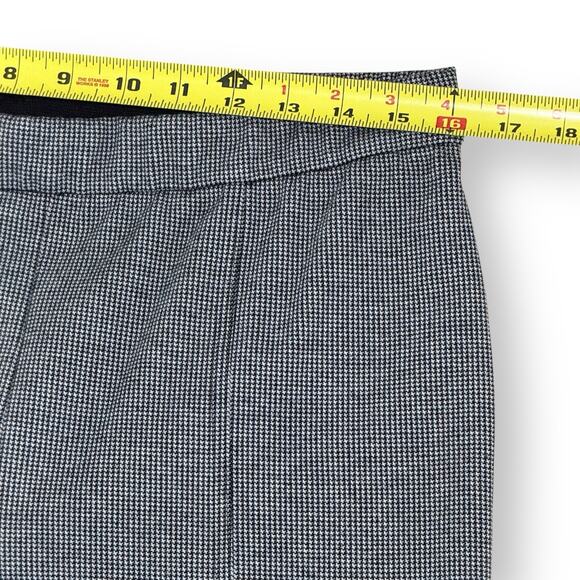 Talbots Pants Womens Large Black Houndstooth Ankle Snaps Stretch Waist Pull-On - Picture 7 of 9